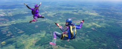 experienced skydivers in freefall