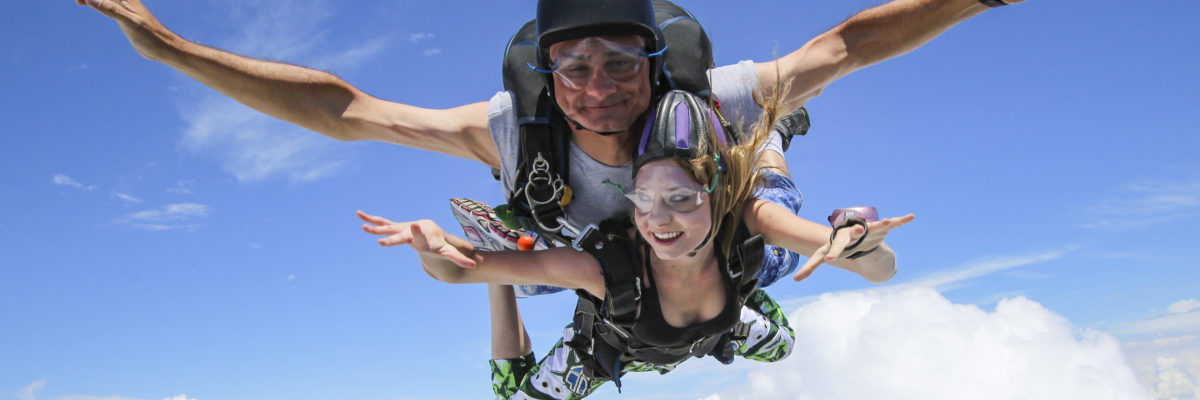 Skydiver enjoying the weather at Skydive Orange