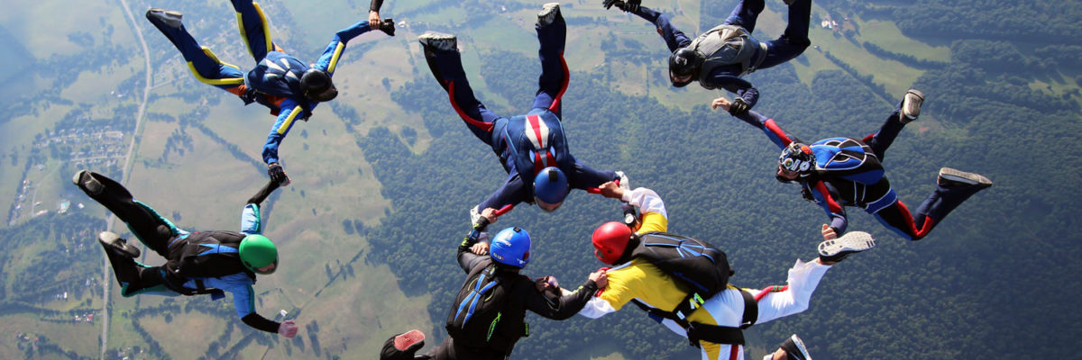 Experienced Skydiver Formation over Skydive Orange