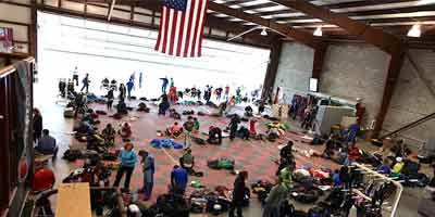 Inside the Skydive Orange Hangar