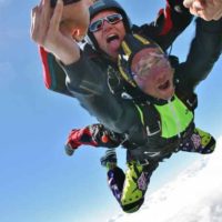 Skydive Orange Tandem Student in Freefall