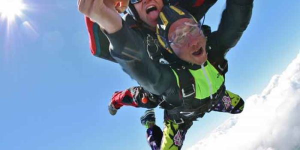 Skydive Orange Tandem Student in Freefall