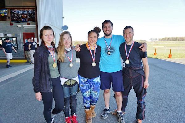 Skydiving Team Wearing Medals