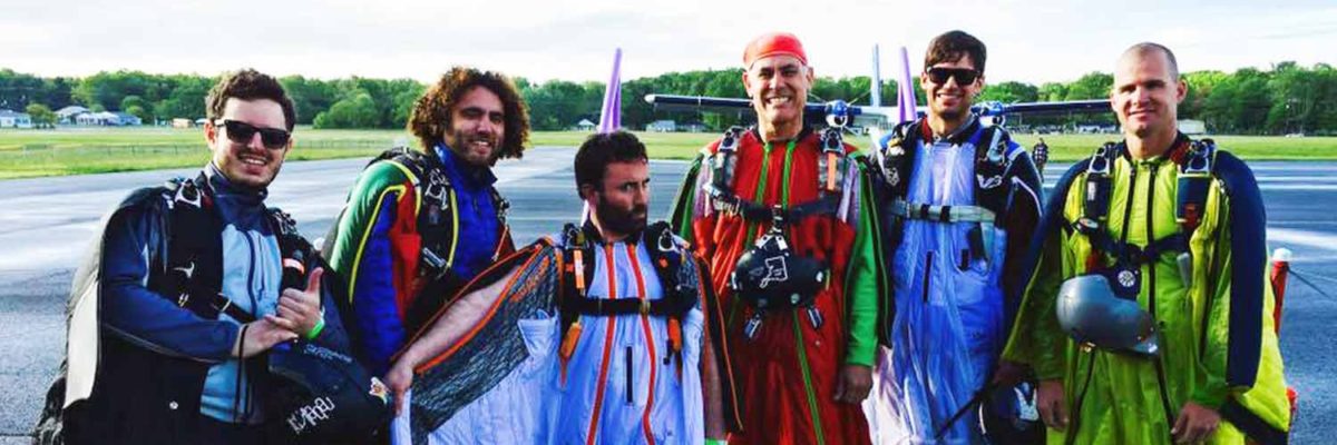 Happy wingsuit jumpers at Skydive Orange