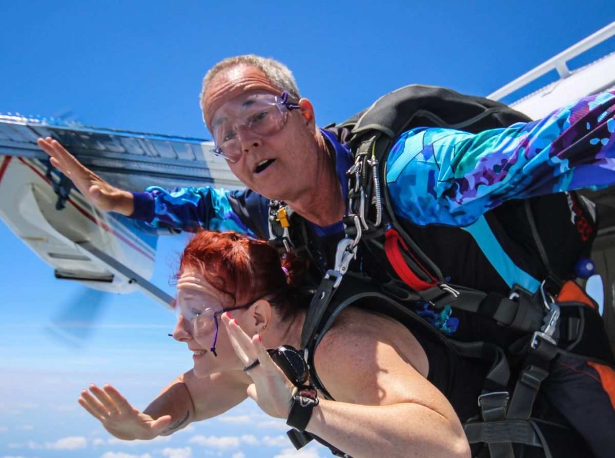 tandem skydivers in the new year