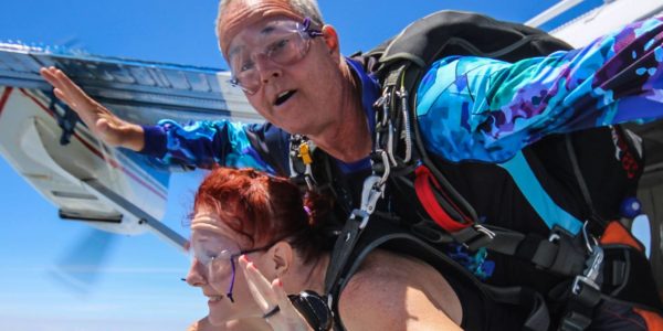 tandem skydivers in the new year