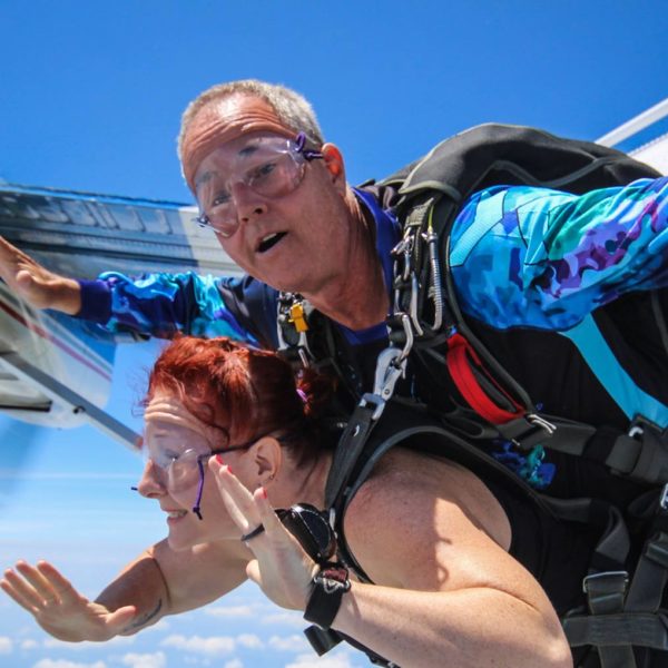 tandem skydivers in the new year