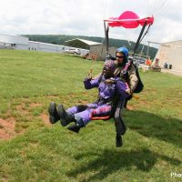 Tandem student landing at Skydive Orange in Virginia