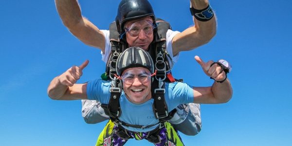 first-time tandem skydiver at skydive orange