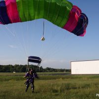 melissa coming in for landing after tandem skydive