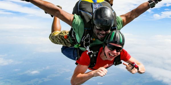 first-time skydivers at skydive orange