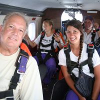 skydiving students in plane