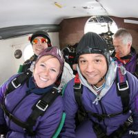 two friends going skydiving at Skydive Orange