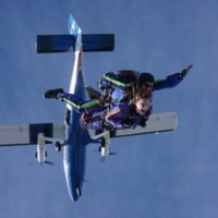 west virginia skydiving guest exits plane at Skydive Orange